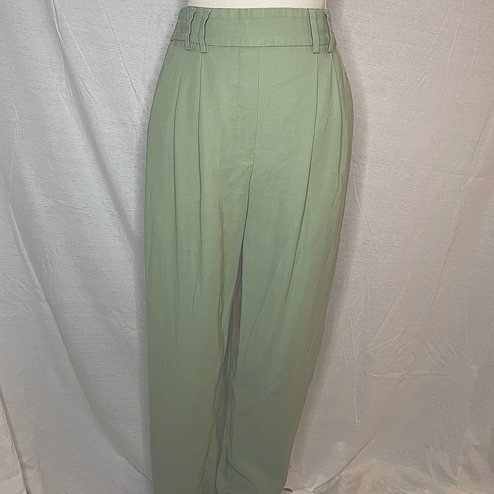Mint Green Dress Pants with elastic waist in back